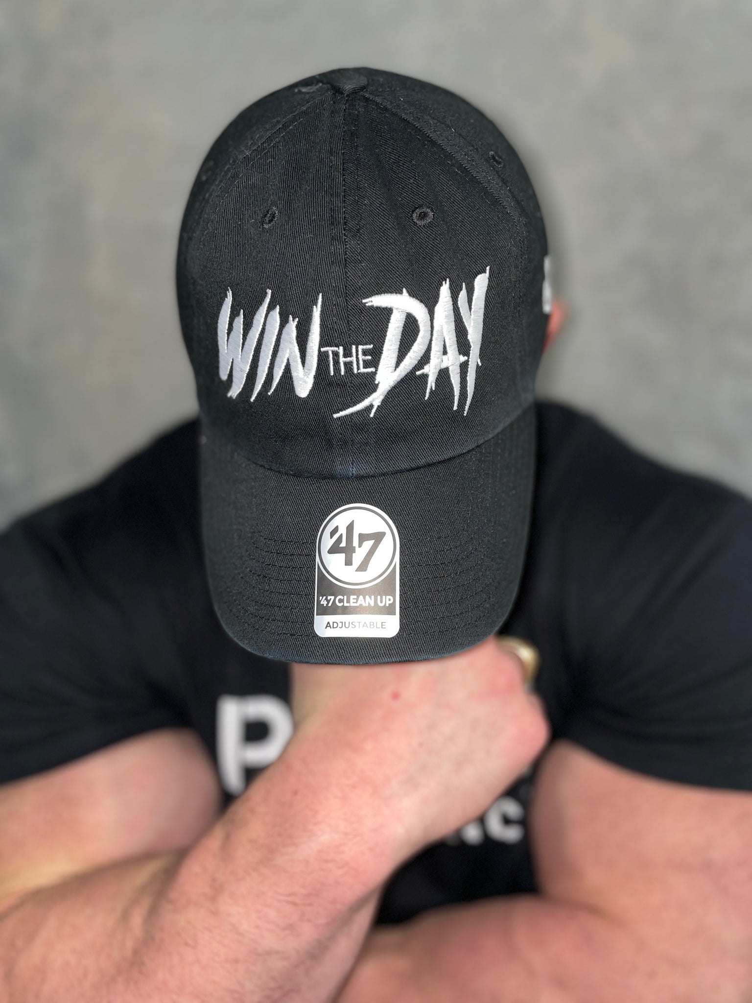 Black WTD Hat with White Text