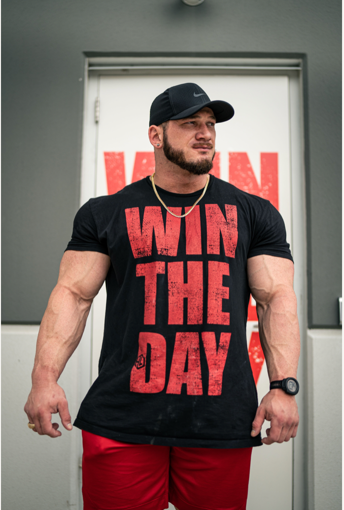 Black T Shirt With Red Text – Hunter Labrada
