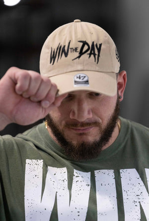 Tan WTD Hat with Black Lettering
